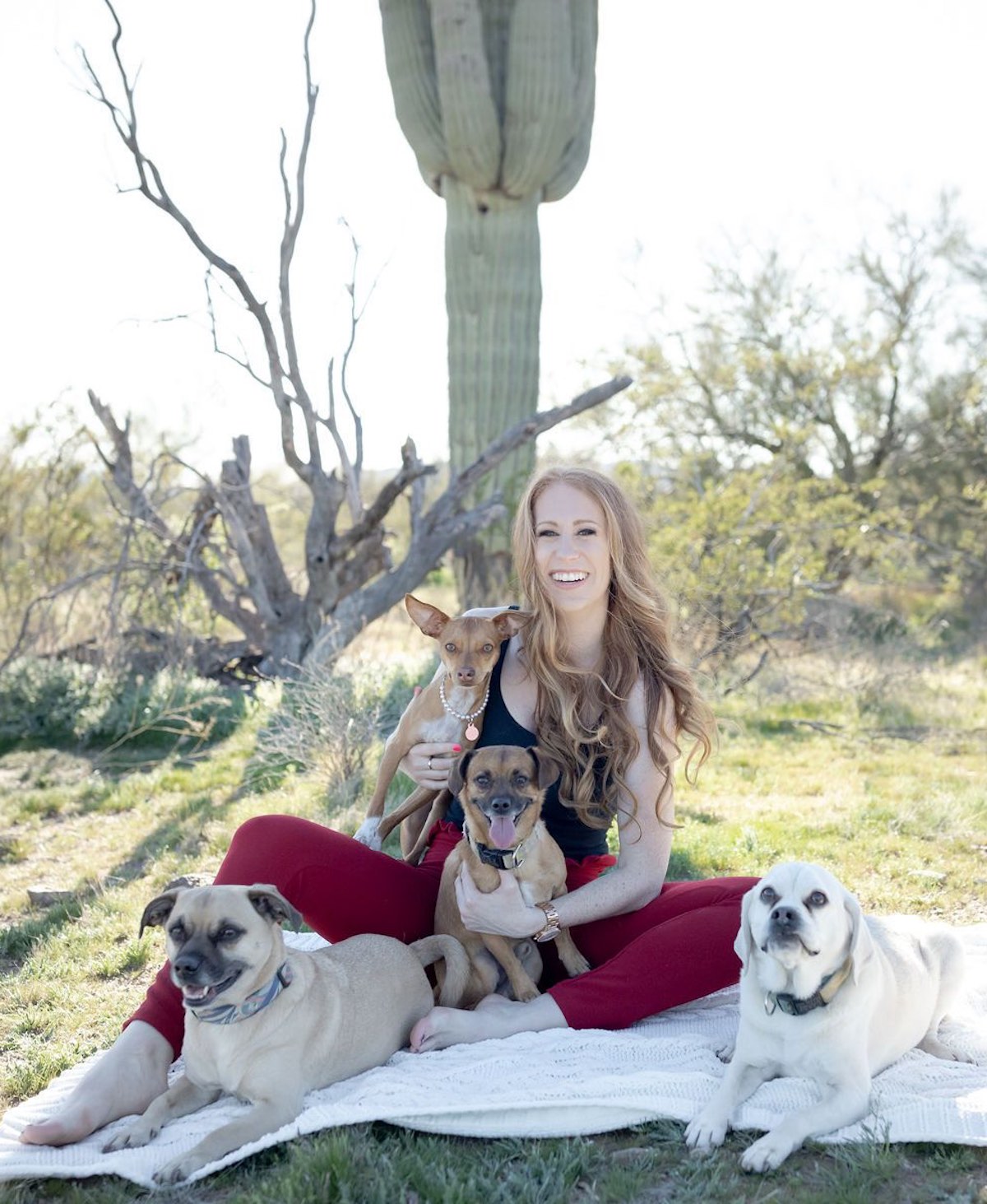 Katrina Sanders with dogs